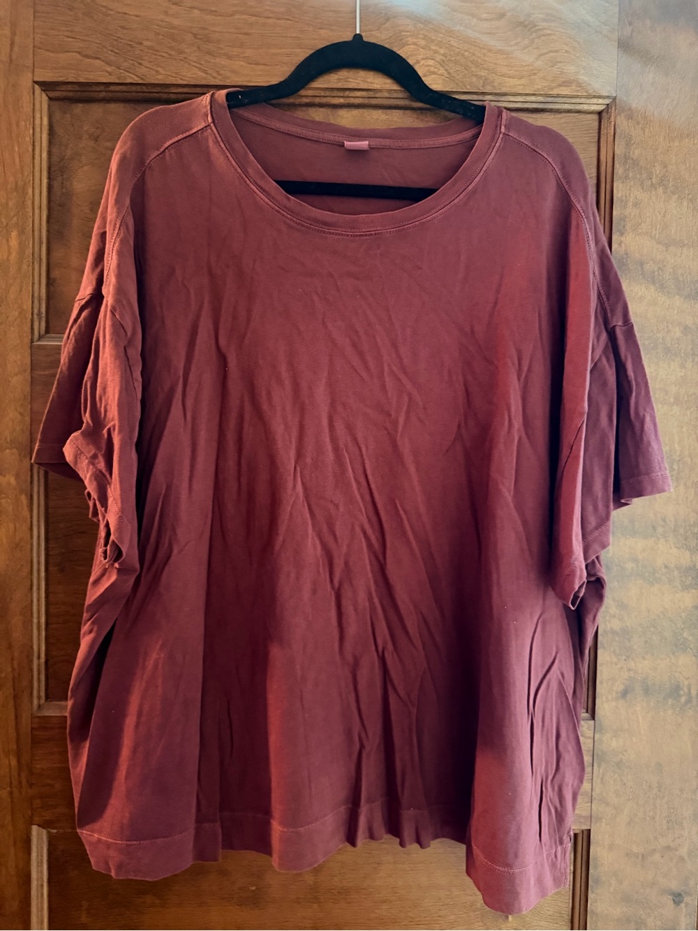 Comfort Boxy Tee - Burgundy Red, Unbranded